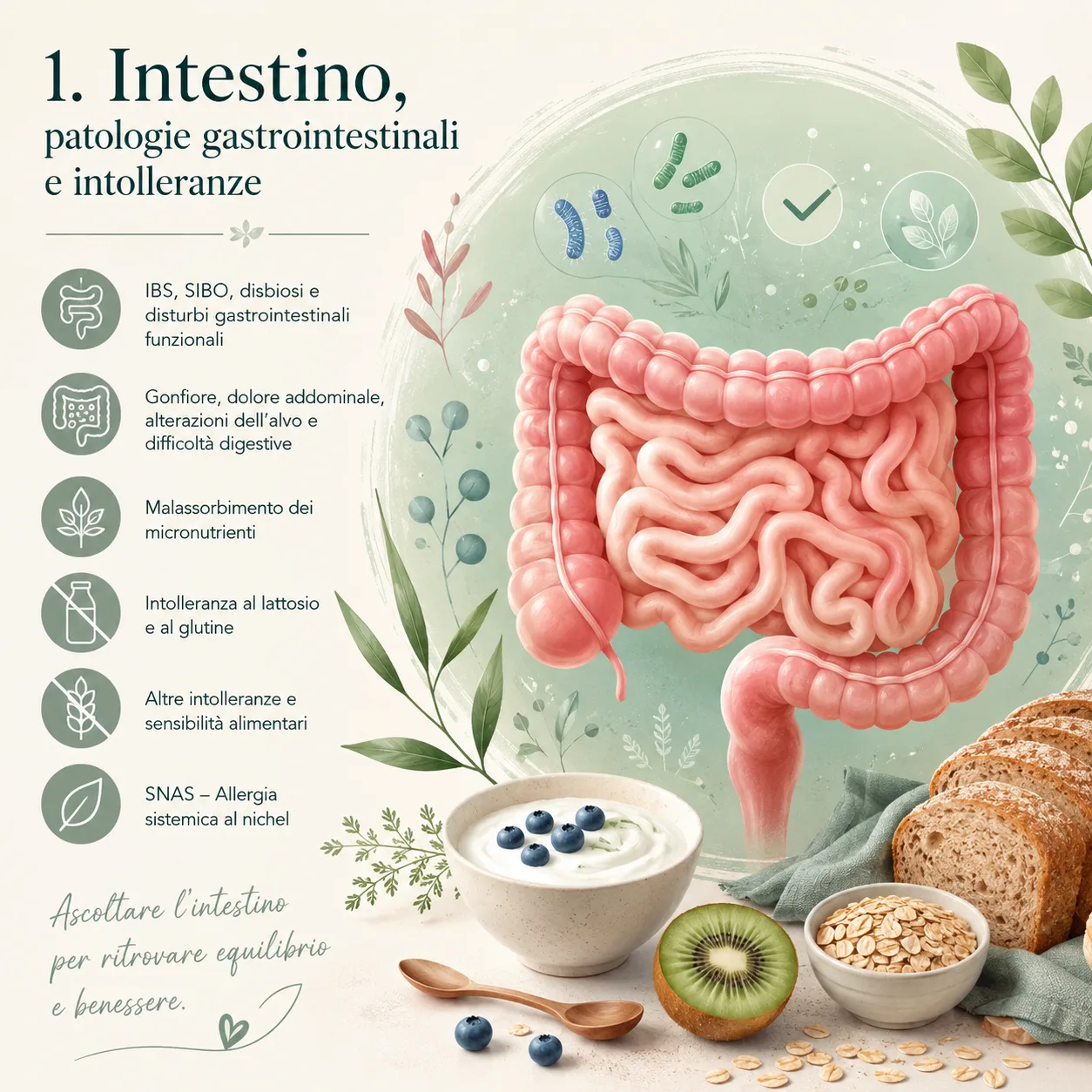 Intestino, patologie gastrointestinali e intolleranze